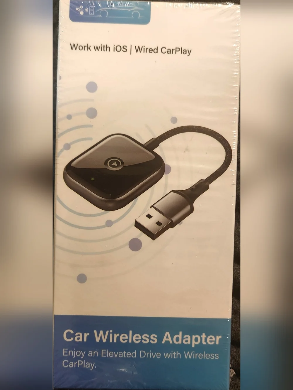 NWT Car Wireless Adapter for iOS (Apple) Wired CarPlay - Still Sealed -Black